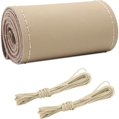 Lenkradbezug – Echtleder – Maximaler Durchmesser 38 cm – Selbstnähbefestigung – Perforiert und atmungsaktiv – Rutschfeste Innenseite – 1 Stück (1/5)