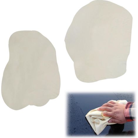 2er Set Fensterleder Echt Leder, 70x50cm & 60x40cm, Super Saugfähig (1/5)