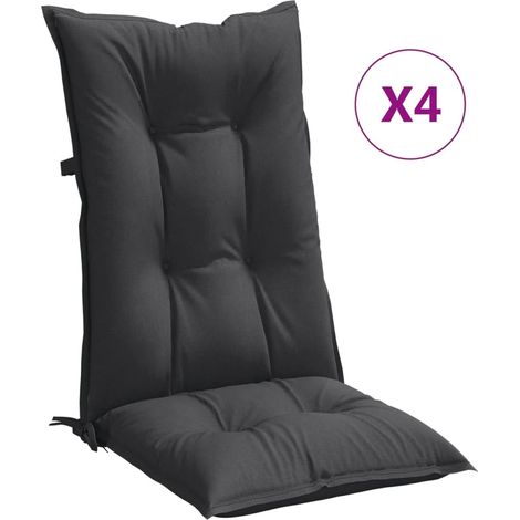 Coussins de chaise à dossier haut lot de 4 anthracite mélangé (1/5)
