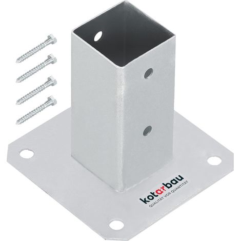 Kotarbau – Support poteau à visser 50 x 50 mm – Acier galvanisé à chaud – Fixation rapide pour structures bois – Résistance aux intempéries