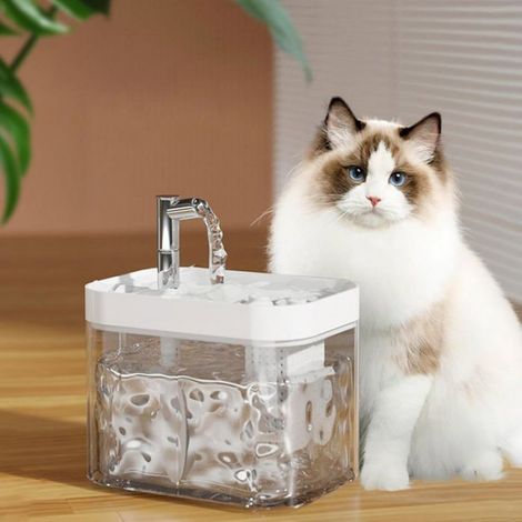Fontaine À Eau Pour Chat - 1.5 L - Débit Continu - PP - 17 X 12.7 X 14 Cm - 400 G (1/5)