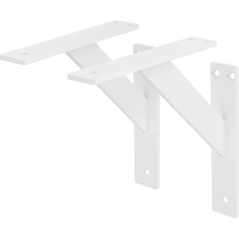 ML-Design 2 Stück Regalhalterung 180x180 mm, Weiß, Aluminium, Schwebende Regalhalterungen, Regalwinkel, Wandhalterung für Regalbrett, Regalträger für Wandmontage, Wandregal Wandkonsole Regalstütze