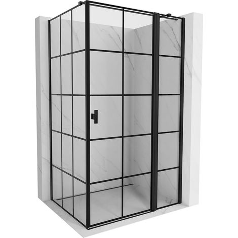 Mexen Mist T cabina de ducha abatible derecha 75 x 85 cm, rejilla negra, negro - 8A4T-075-085-70-77-P (1/5)