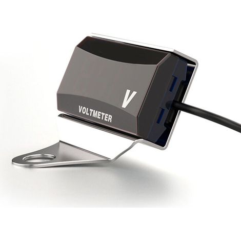 Moto DC 10-150V voltmètre numérique affichage LED testeur de tension étanche jauge de moniteur de batterie avec support - Argent (1/5)