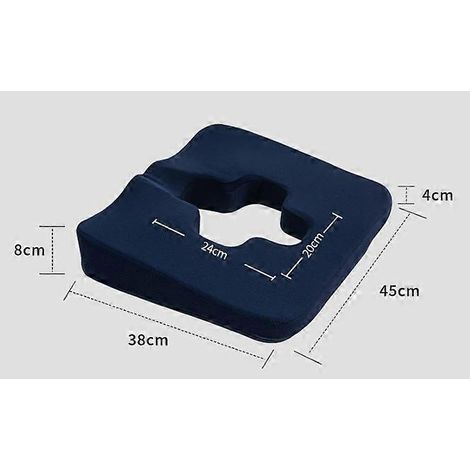 KLVGTIFS PU - Coussin anti-escarres de qualité supérieure - Soulagement des escarres - Ouverture en T - Conception triangulaire inclinée - Soins de santé - Gris, blanc, bleu marine (1/3)