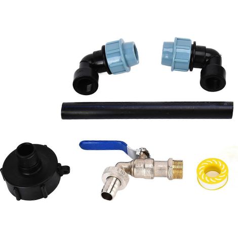 Winkel-IBC-Adapter, Behältertank, Schwanenhalsauslass, Wasserhahnanschluss zum Befüllen von Gießkannen, 1 Fassheber