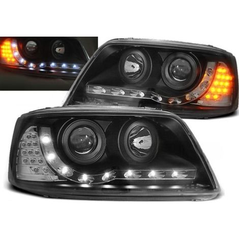 Paire de feux phares VW T5 03-09 Daylight led noir-27362074 (1/2)