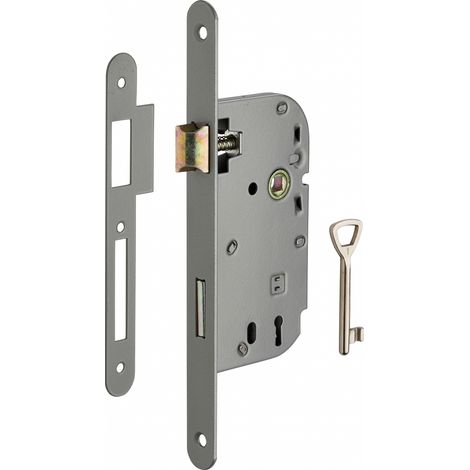 Thirard – Serrure encastrable à clé pour porte de chambre – Entr'axe 70mm – Coffre acier embouti 10mm – Pêne réversible en acier zingué – 1 clé fournie