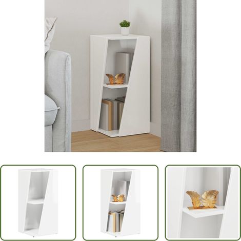 Hochglanz Weiß - Seitenregal Hochglanz Weiß 33 x 32 x 70,5 cm Holzwerkstoff (1/5)