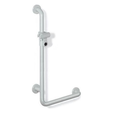 Poignée coudée de soutien SERIE 801 perpendiculaire 1250mm avec support de douche vert