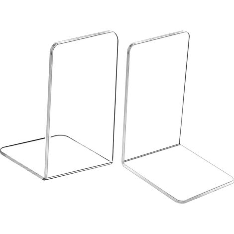 Serre Livre en Acrylique Transparent L Forme Cale Livre, 1 Paire (1/5)