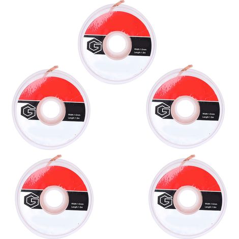 Kit de 5 pièces de fil à souder en laiton, 1,5 mètre de long, fil tressé sans nettoyage, kit d'outils de soudure et de réparation. (1/5)