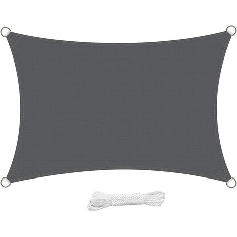 Voile d'ombrage rectangulaire 4x6m HDPE - Respirant anti-UV - Anthracite - Swift (1/5)