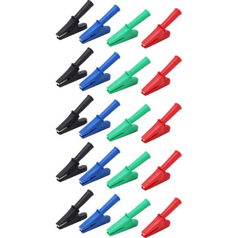 20 Stück Stromprüfklemmen, 10 mm Öffnung, gute Leitfähigkeit, Sicherheitstyp, mit 4-mm-Klinkenstecker für elektrische Prüfungen (1/5)