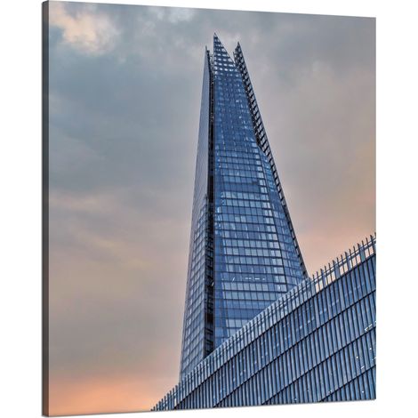 Leinwandgemälde Architekturperspektive Wolkenkratzer 80x100 cm
