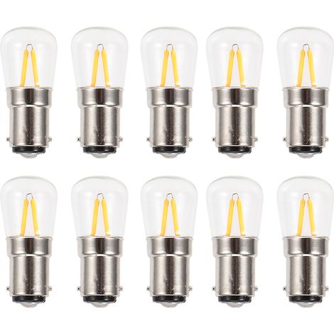 10 Mini-LED-Lampen B15, dimmbar, 1,5 W, 230 V, kurzer Glühfaden, für Zuhause und Auto – 10er-Pack