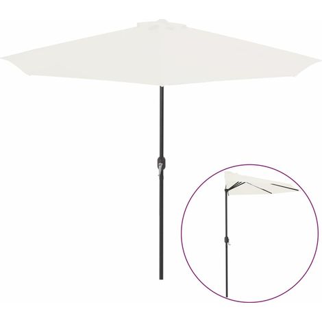Parasol de balcon avec mât en aluminium Sable 300x150 Demi (1/5)