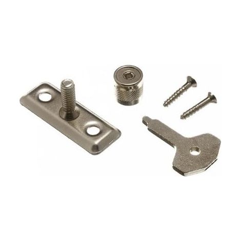 One Stop DIY Lot de 2 verrous de sécurité pour fenêtre avec clé BZP Plaqué zinc brillant + vis