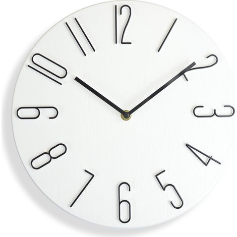 Horloge murale à ondes radio, calendrier d'horloge de salon, horloge murale à suspendre, horloge à quartz créative moderne--12 pouces (30 cm) (1/4)