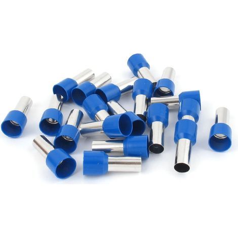 Sourcing Map 20 Stück 25 mm² isolierte Crimp-Kabelschuhe, Kabelendverbinder, elektrische Crimp-Kabelschuhe, Aderendhülsen, blau, E25-16, 4 AWG (1/5)