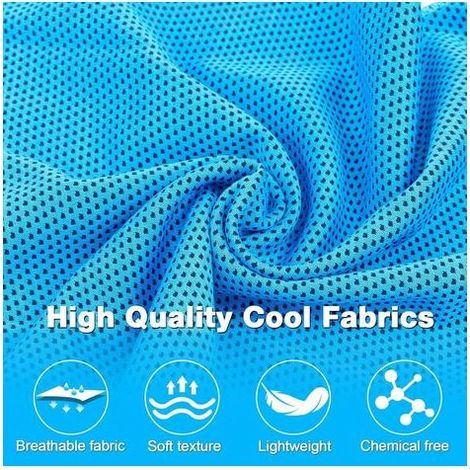 5 Pièces Serviette Rafraichissante – Microfibre Serviette Sport avec Housses en Silicone Portables, Tissu de Soie Glacée pour Yoga, Plage, Golf, Camping (1/4)