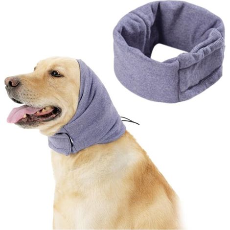 Pet Dog Scarf and Earmuffs, Winter Dog Neck Warmer and Earmuffs, Bathing and Grooming Protective Belt (Head Circumference S: 33-39cm) (1/5)