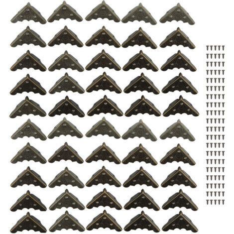50 Pieces Retro Style Metal Corner Protectors, High Strength for Wooden Boxes and Chests, Wide Application (1/5)