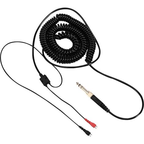 Câble à ressort pour casques HD25/560/540/480/430 - câble de rechange avec connecteurs 3,5 mm et 6,5 mm - transmission HD anti-interférences (1/5)