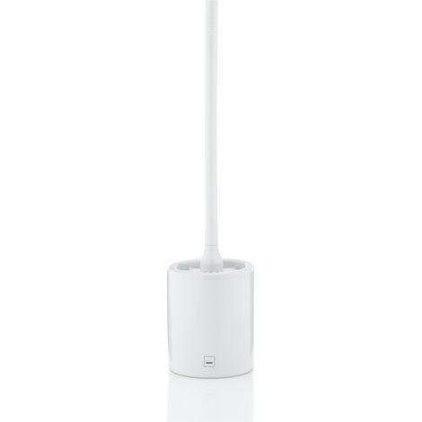 Brosse à WC avec réservoir 44,5 cm Mono, Brosse à WC avec tête de Brosse Interchangeable, Ensemble de brosses WC, céramique, Manche Plastique, Blanc (1/5)
