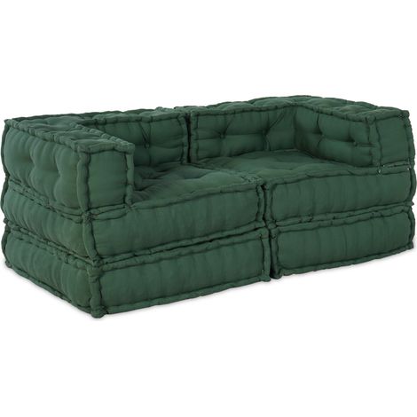 Sofá Modular 2 pcs Verde 70 x 70 x 56 cm tela vidaXL