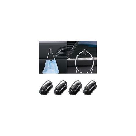 4 Pièce Mini Crochets Voiture, Crochets Adhésif De Voiture Pour Dashboard, Multifonctions Crochet De Suspension Pour Masque, Les Clés, Le Masque, Les écouteurs, Le Câble De Charge(Noir) (1/5)
