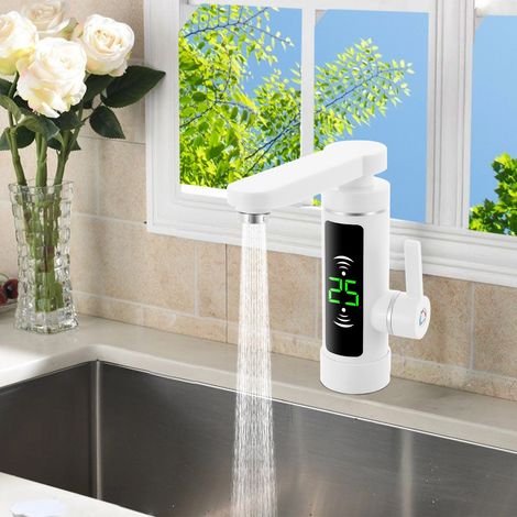 3KW Elektrischer Durchlauferhitzer LED Wasserhahn Bad Küche Sofort Warm Armatur (1/5)