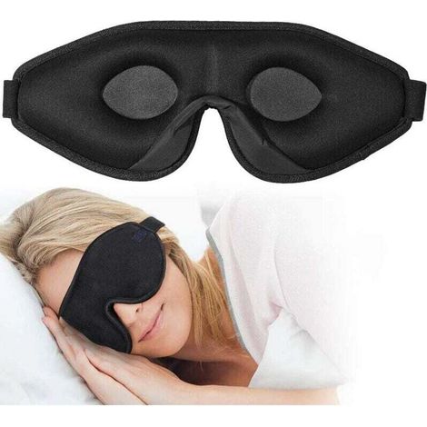 Masque de sommeil 3D pour femmes et hommes, masque de sommeil de qualité supérieure avec un design innovant de narine cachée, bloque la lumière 100% masque pour les yeux, bandeau réglable en mousse de (1/5)