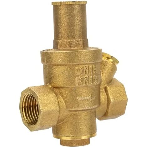 Water Pressure Regulator DN15 1/2", Brass, Adjustable Pressure Reducer, 1.6MPa, 8.5x6.5cm, 295g (1/5)