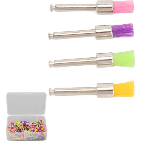 100 pièces Brossettes Polissoires Dentaires en Silicome, Jetables pour Hygiène Bucco-dentaire et Éclaircissement, Multi-couleurs (1/5)