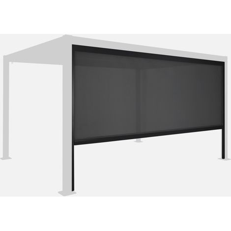 Tenda laterale avvolgibile alluminio e textilene per pergola, 4m