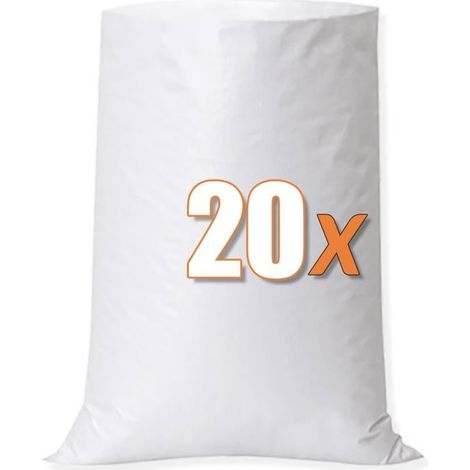 Sacs à gravats résistants - DOK - 20 pièces - 50x90 cm - Polypropylène tissé - Réutilisable - Capacité 35 kg - Blanc (1/5)