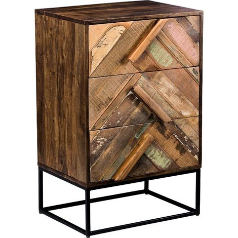 Commode bois et métal 55cm RITA Kayu Intérieur - 55x42x85 cm - Kayu Meuble (1/5)