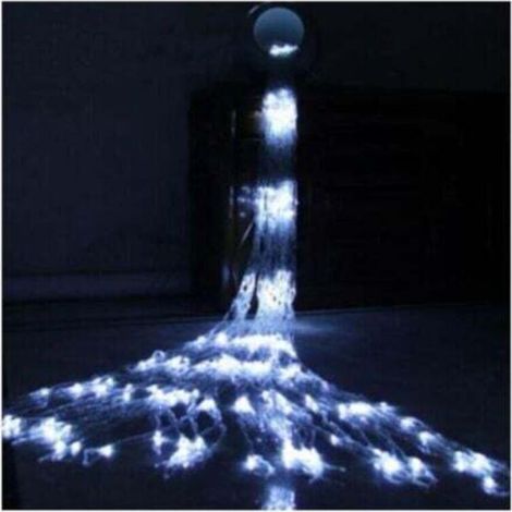 Guirlandes lumineuses Cascade LED Débit D'eau Effet De Neige Rideau Fée Suspendue Scintillant Débit D'eau Lumière pour Lampe Décor (3 × 2m,240leds,Blanc Froid) (1/4)