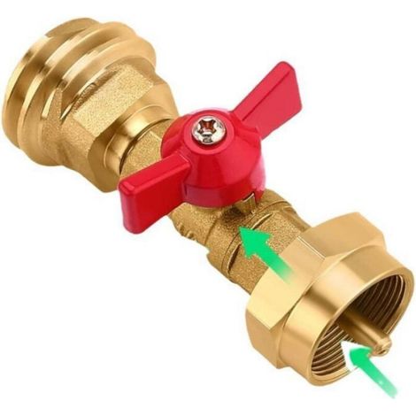 Adaptateur Propane - Valve Intégrée - Compatible Bouteilles 1 lb - Filetage CGA600 et QCC1/POL - 1 Pièce (1/4)