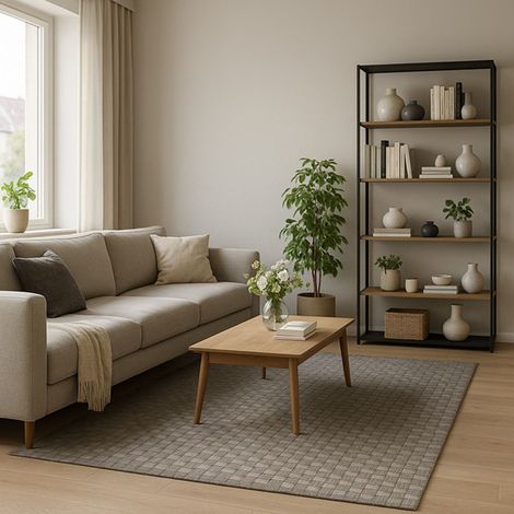 Tapis en laine AstroAura - Tapis en laine - 240x150cm, Rectangular - 100% Laine vierge - Tufté main - Gris