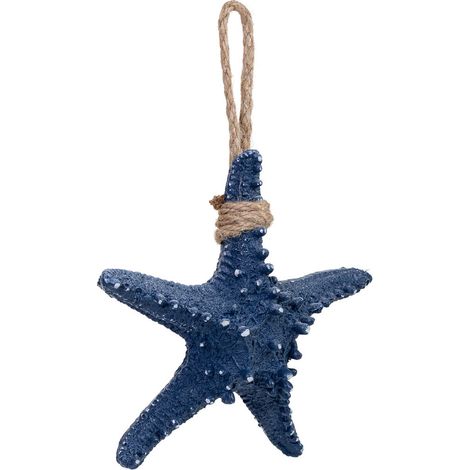 Figura de decoración estrella colgante de resina azul 17x6.5x25h cm