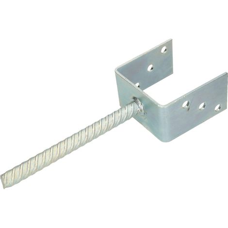 KOTARBAU® Support Poteau à Sceller - Acier Galvanisé - 101 mm - Argent - Pied de Poteau Bois - avec Ancrage Béton - Embase Robuste pour Clôture Jardin Terrasse (1/4)