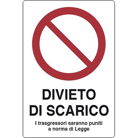 Cartello Segnaletica Divieto di Scarico Eurosignals