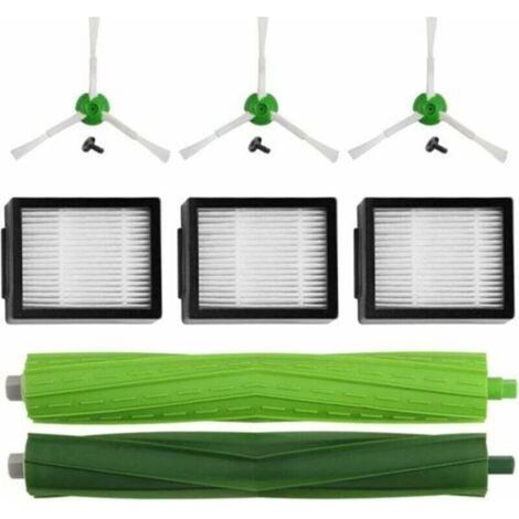 Mirtux Pack d'accessoires pour Roomba E5 E6 i3 i3+ i7 j7 j7+ e5154 e5158 Kit de Remplacement Complet pour Pièces de Rechange, brosses latérales, filtres, Rouleaux extracteurs.