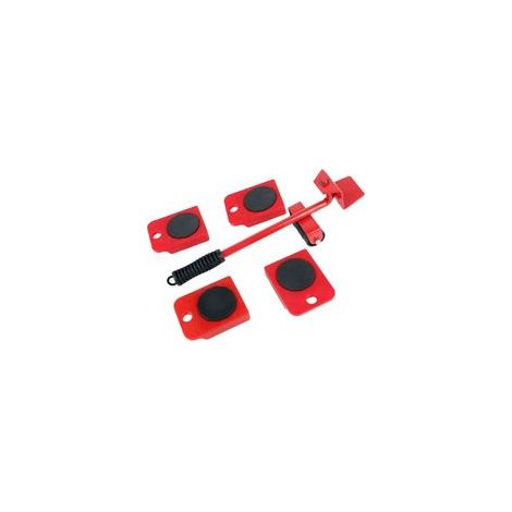 Kit déménagement meubles – Levier à roulettes et 4 patins – Charge 150 kg – Pour tous sols stables (1/5)
