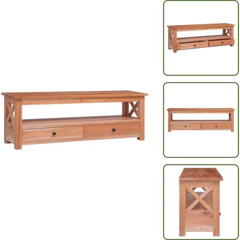 Armario de madera - vidaXL Mueble de TV madera maciza de caoba 115x30x40 cm - Mueble vintage