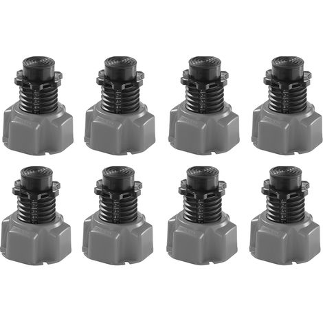 Wirquin Pro – Lot de 8 pieds Niv'eau réglable pour receveur de douche – Ajustabilité 88 à 172 mm – Résistance 450 kg/pied – Vissage manuel et mécanique