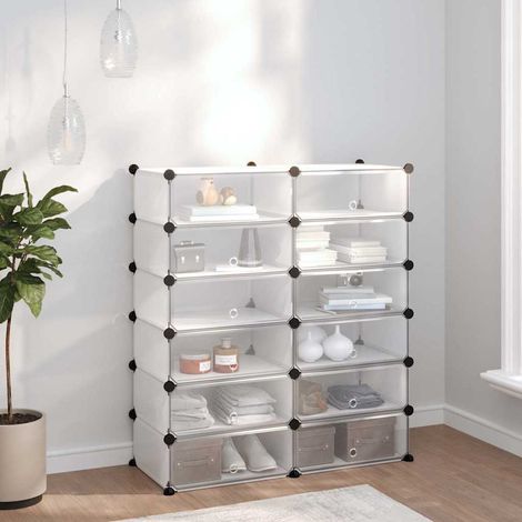 vidaXL Zapatero PP transparente 94,5x36,5x106 cm (1/5)