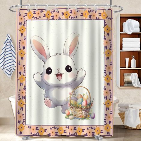 Kit rideau de douche en polyester 180x180 décoratif bâche polyester douche pour logement étudiant (1/5)